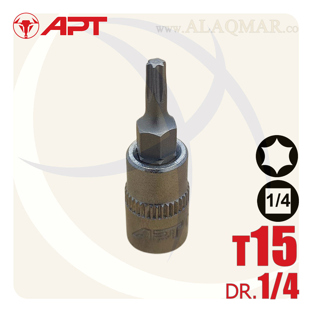 لقمة رباط الن نجمة توركس T15 مربع 1/4بوصة CrV 149015T APT