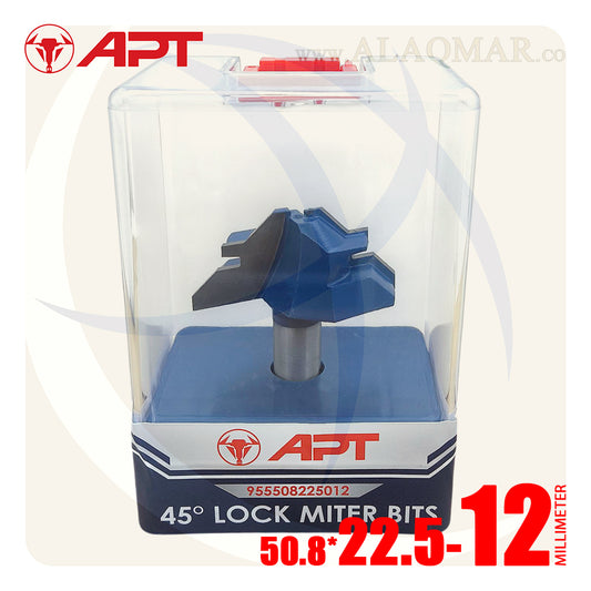 بنطة راوتر تجميع أخشاب قطر 22.5 مم - كعب 12 مم 45D LOCK MITER 50.8*22.5 955508225012 APT