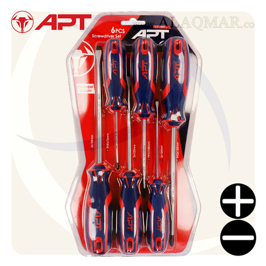 طقم مفك عادة و صليبة 6ق 2 لون AH145077-6 APT