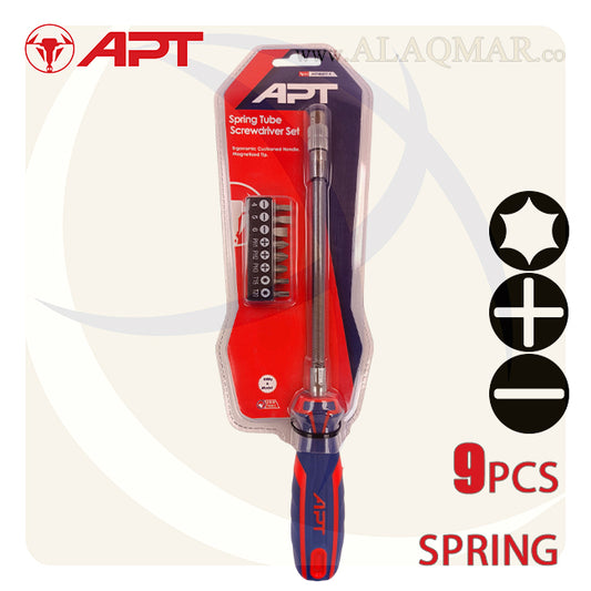 طقم مفك سوستة طول 150ملي 9ق 2 لون علي كارت AH145377-9 APT