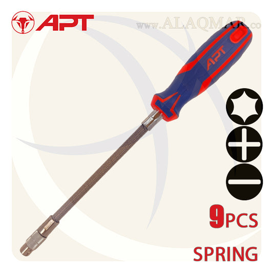 طقم مفك سوستة طول 150ملي 9ق 2 لون علي كارت AH145377-9 APT