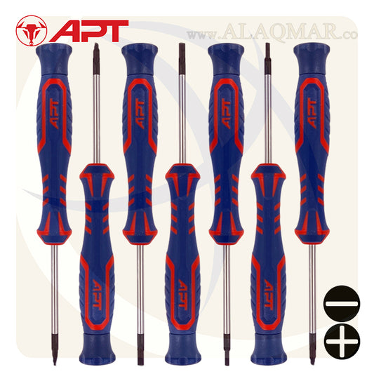 طقم مفك الكترونيات عادة و صليبة 7ق 2 لون AH147078-7A APT