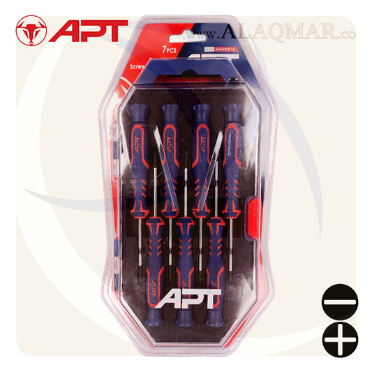 طقم مفك الكترونيات عادة و صليبة 7ق 2 لون AH147078-7A APT