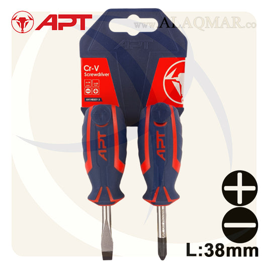 طقم مفك عادة و صليبة 2ق 38ملي 2 لون AH148507-3 APT