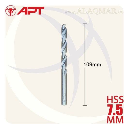 بنط حدادي ابيض 7.50ملي HSS 9640000750 APT