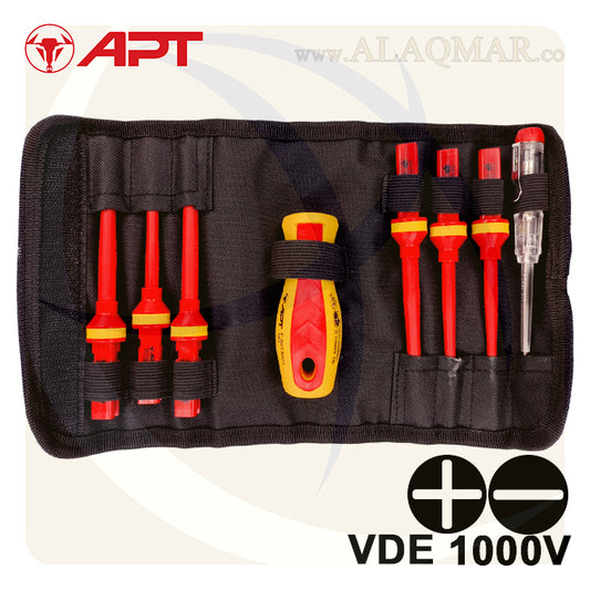 طقم مفك عادة و صليبة معزول VDE  1000ف 8ق  F-5013024 APT