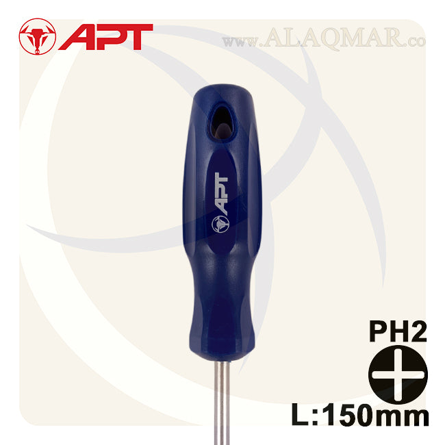 مفك صليبة PH2 * 150ملي ازرق M.538 APT