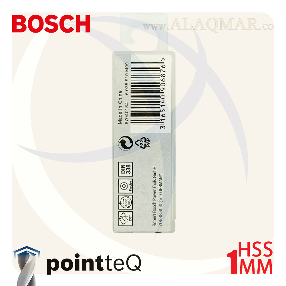 بنط حدادي ابيض 1.00ملي (10قطع) HSS PointTeQ 2608577178 BOSCH