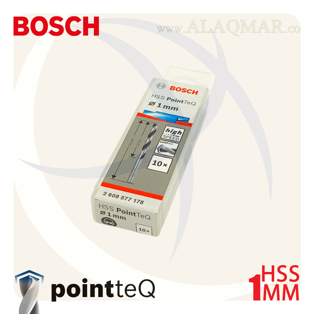 بنط حدادي ابيض 1.00ملي (10قطع) HSS PointTeQ 2608577178 BOSCH