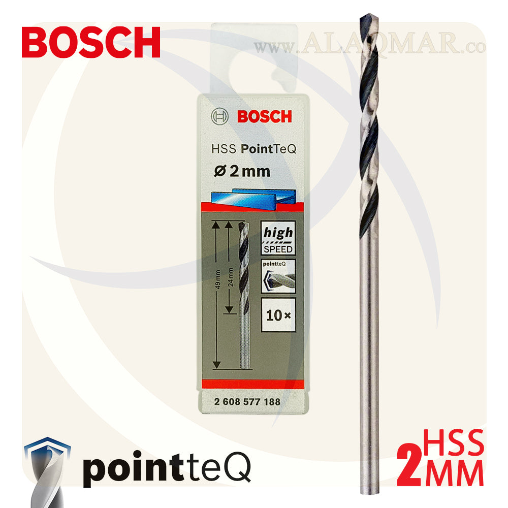 بنط حدادي ابيض 2.00ملي (10قطع) HSS PointTeQ 2608577188 BOSCH