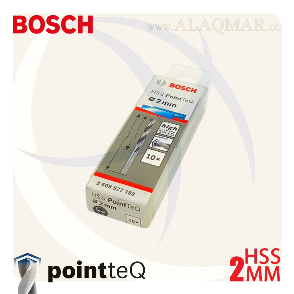 بنط حدادي ابيض 2.00ملي (10قطع) HSS PointTeQ 2608577188 BOSCH