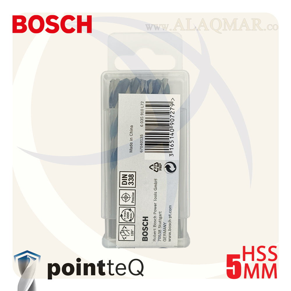 بنط حدادي ابيض 5.00ملي (10قطع) HSS PointTeQ 2608577218 BOSCH