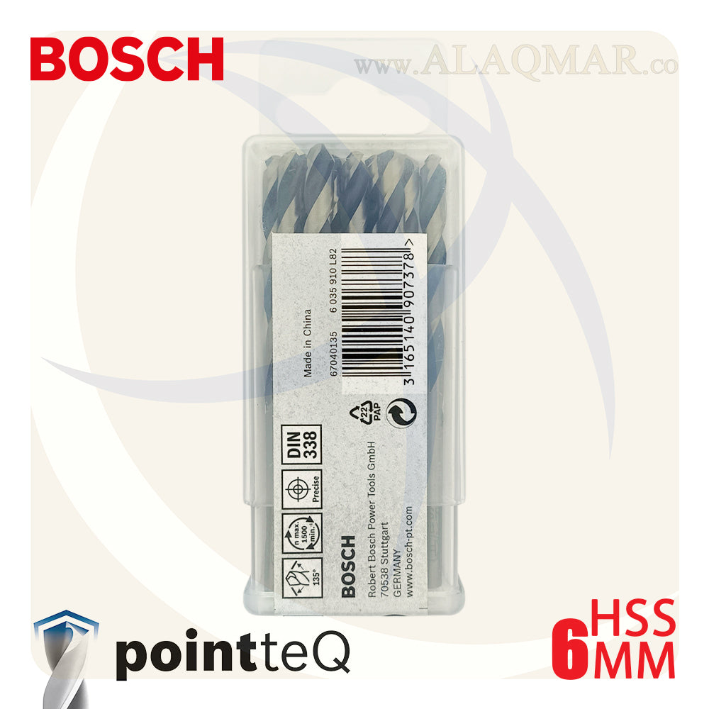 بنط حدادي ابيض 6.00ملي (10قطع) HSS PointTeQ 2608577228 BOSCH