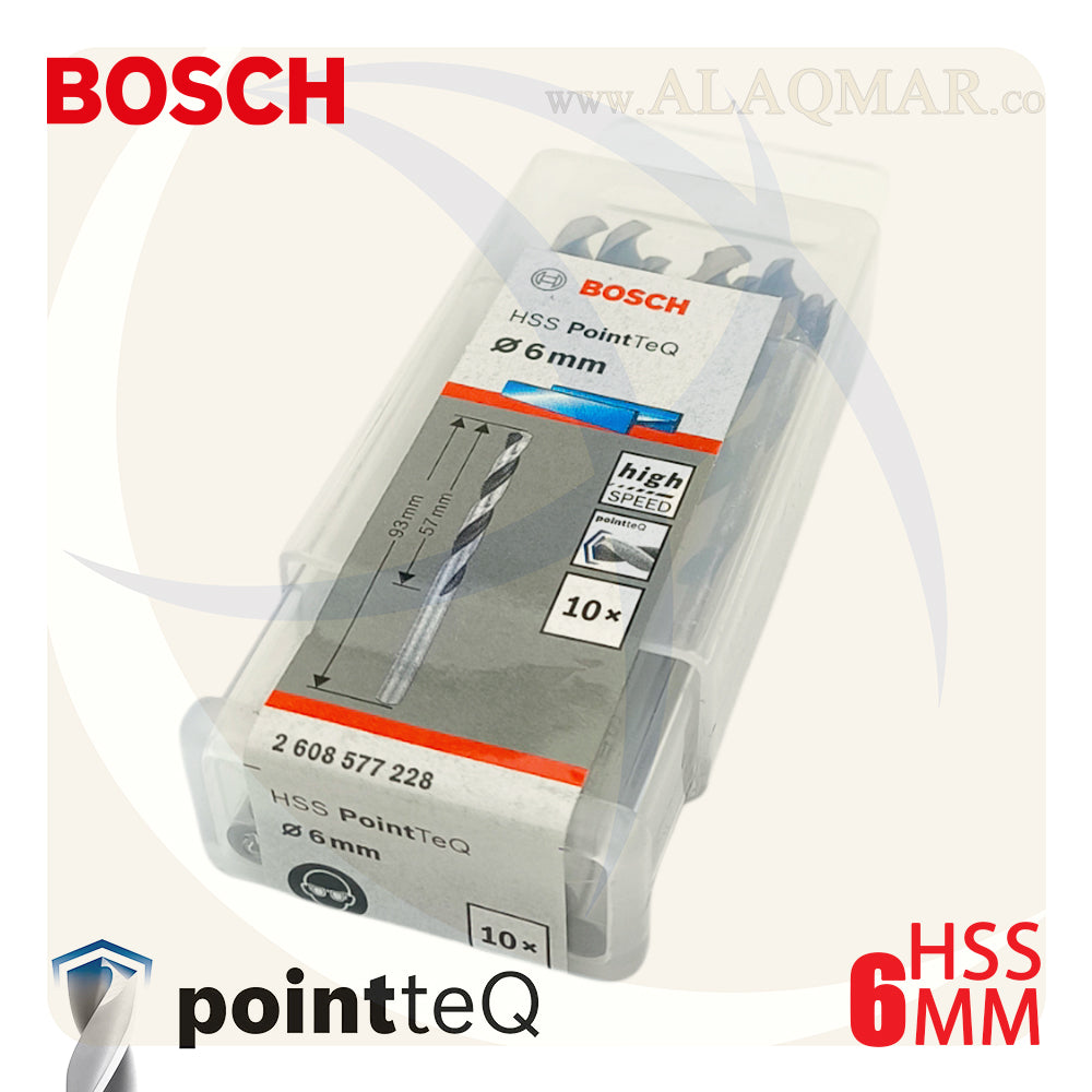 بنط حدادي ابيض 6.00ملي (10قطع) HSS PointTeQ 2608577228 BOSCH