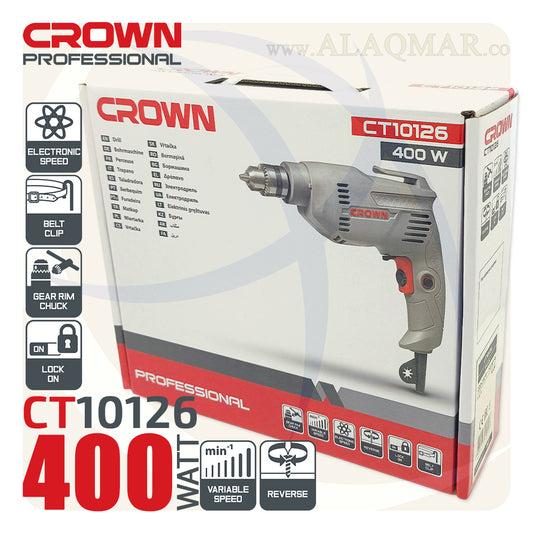 شنيور عادي ي/ش 10ملي 400وات CT10126 CROWN
