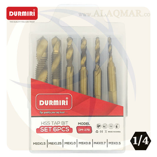 طقم بنط تخريم و قلوظة 6ق M3-M10 DM-278 DURMIRI