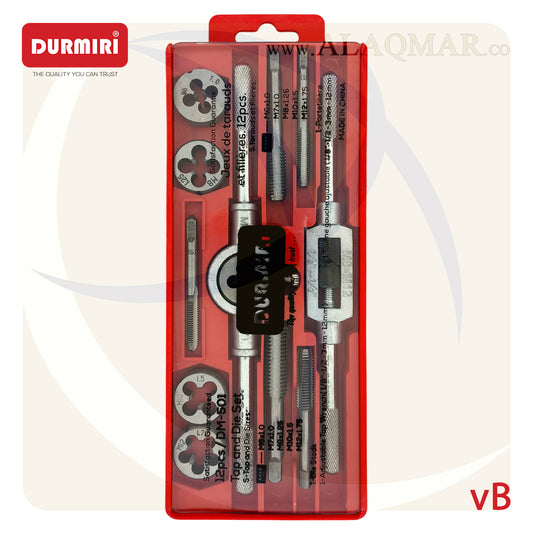 طقم بوجي دكر و لقمة قلاوظ 12ق M6-M12 علبة بلاستيك VB DM-501 DURMIRI