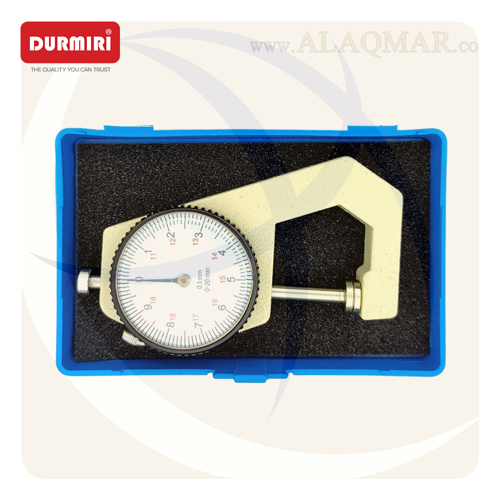 ميكرومتر قياس سمك جيتش ضغط 0-20ملي علبة بلاستيك DM689 DURMIRI