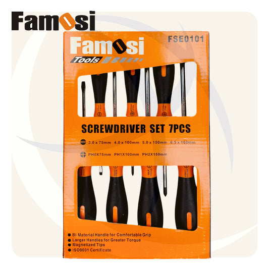 طقم مفك عادة و صليبة 7ق FSE0101 FAMOSI