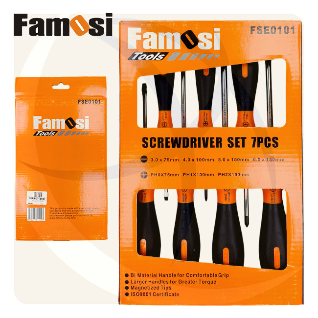 طقم مفك عادة و صليبة 7ق FSE0101 FAMOSI
