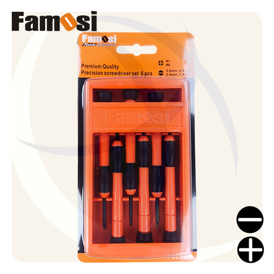 طقم مفك الكترونيات عادة و صليبة 6ق FSE0201 FAMOSI