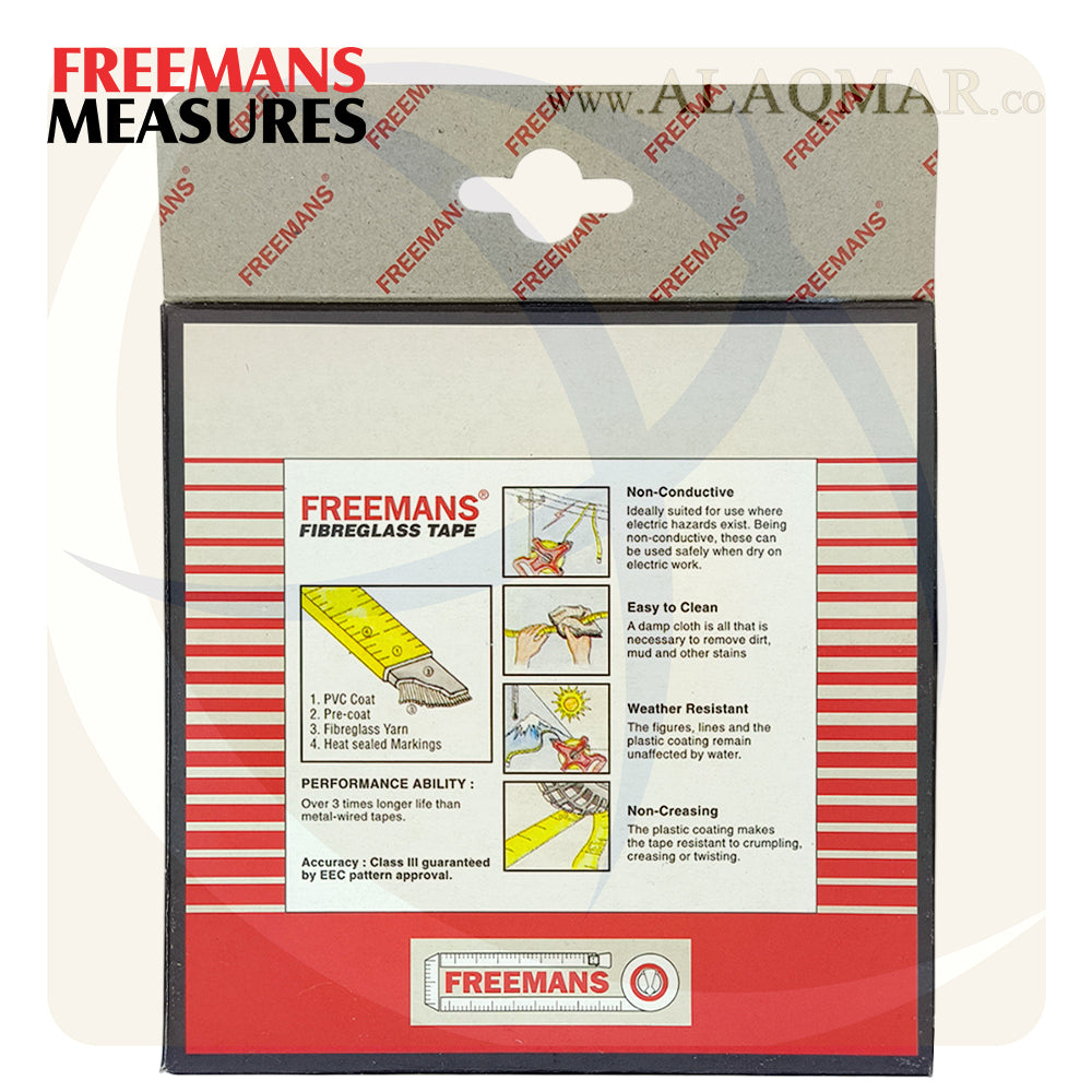 متر قياس مسافات فيبر 20متر عرض 13ملي FMIFT-20 FREEMANS