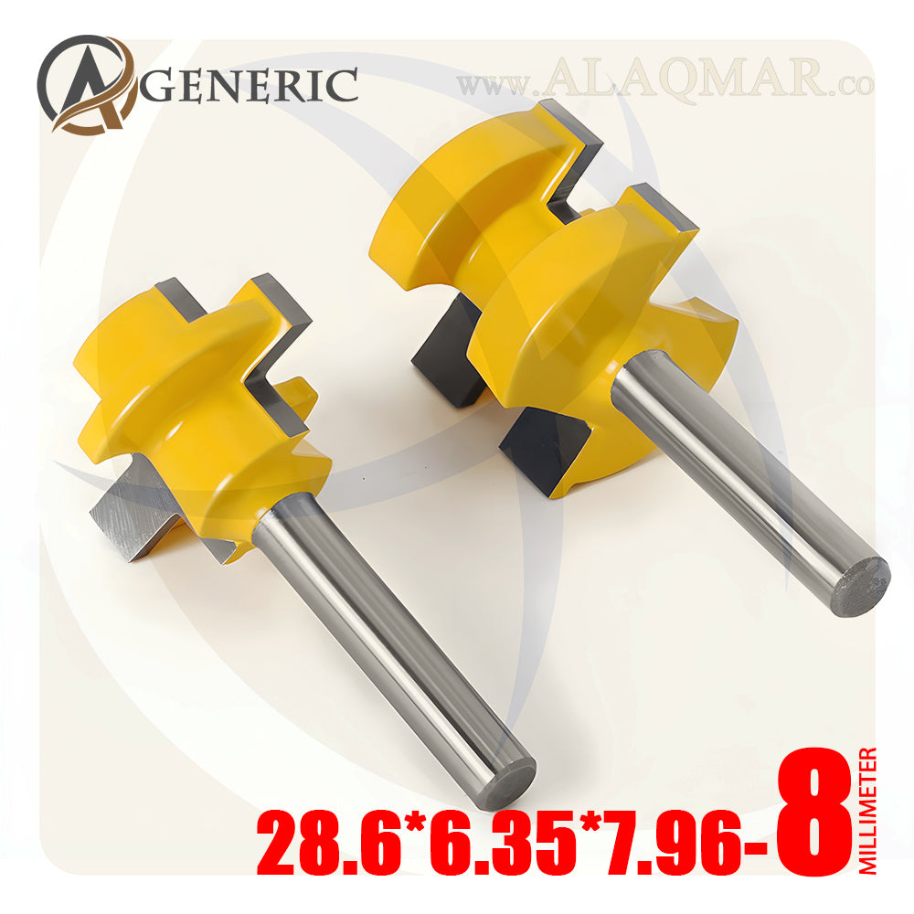 طقم بنط راوتر تجميع (لسان ومجرى) 2 قطعة - كعب 8ملي - مقاس 28.6*6.35*7.96 GENERIC