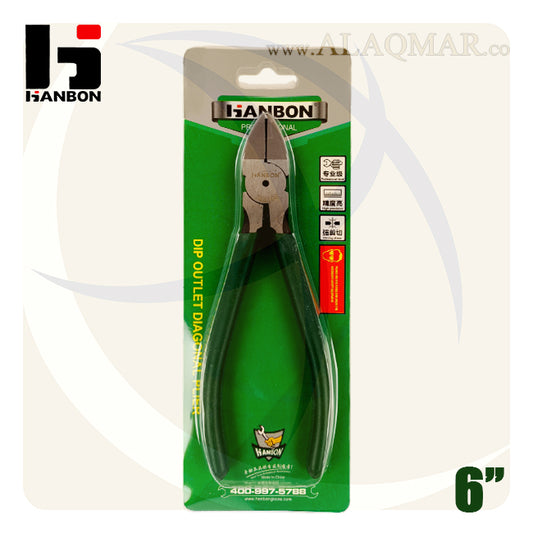 قصافة جانبية مشطوف 6بوصة 160ملي يد اخضر M.744106 HANBON