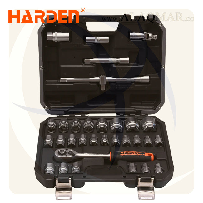 طقم لقم رباط مسدسة 1/2بوصة 23ق شنطة بلاستيك CrV 510423 HARDEN