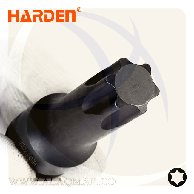 طقم لقم رباط تصادمية الن نجمة توركس طويلة مربع 1/2بوصة 8ق شنطة فيبر 537038 HARDEN