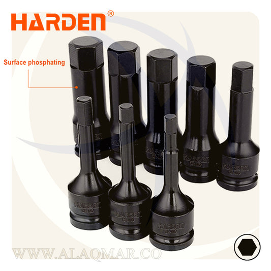 طقم لقم رباط تصادمية الن طويلة مربع 1/2بوصة 8ق شنطة فيبر 537048 HARDEN