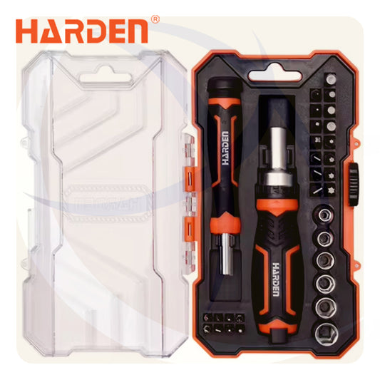طقم مفك راتشة + الكترونيات و سنون 31ق 550931 HARDEN