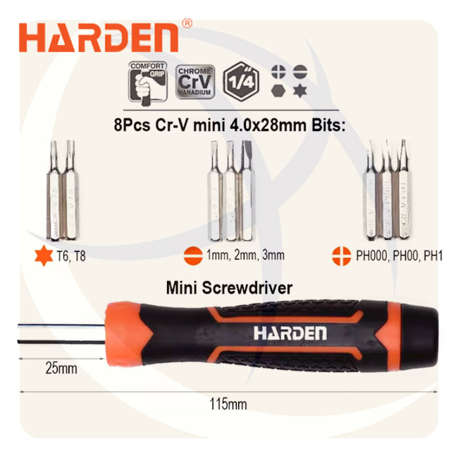 طقم مفك راتشة + الكترونيات و سنون 31ق 550931 HARDEN