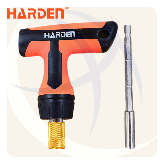 طقم مفك راتشة يد T و سنون 1/4بوصة 46ق 551046 HARDEN