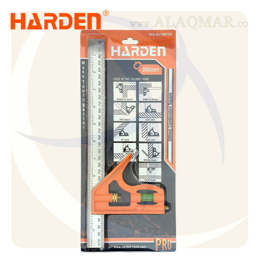 زاوية كومبينشن متحركة 45-90 و ميزان 12بوصة 300ملي 580720 HARDEN