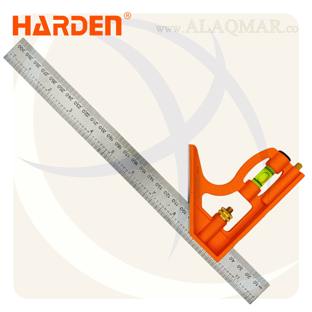 زاوية كومبنيشن متحركة 45-90 و ميزان 12بوصة 300ملي 580720 HARDEN