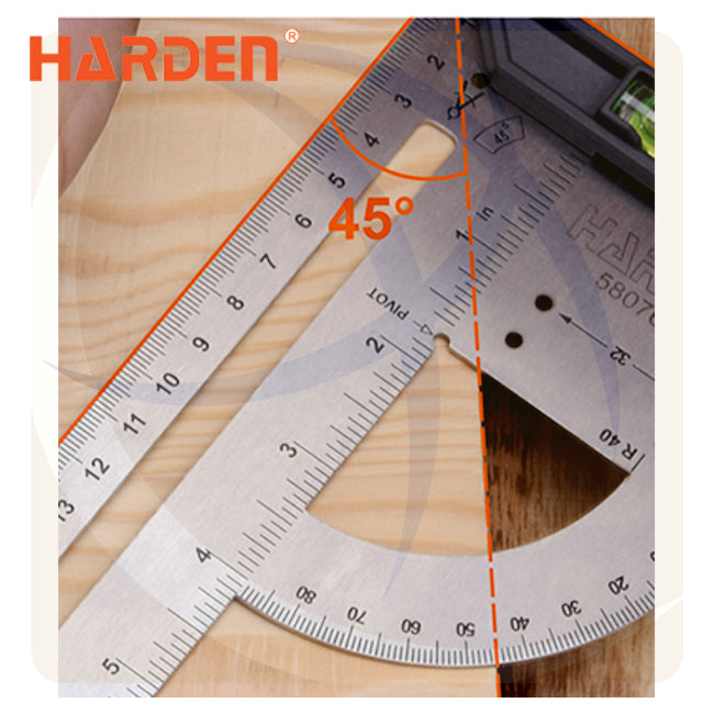 زاوية ثابته مدرجة و ميزان و منقلة 12بوصة 300ملي
580762 HARDEN