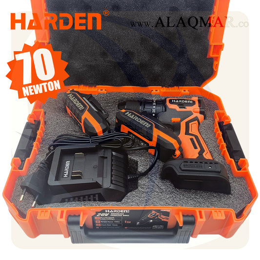 شنيور بطارية دقاق برشلس 20فولت 70نيوتن ظرف معدن 13ملي 2بطارية 2امبير Li-Ion + كيت 758226 HARDEN