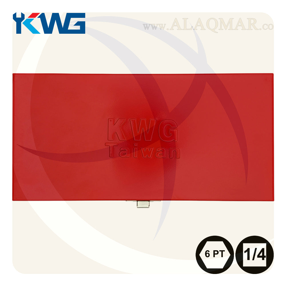 طقم لقم رباط مسدسة مربع 1/4بوصة 25ق شنطة صاج 32025 KWG