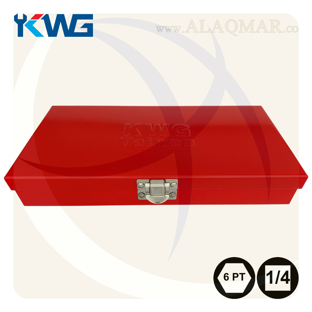 طقم لقم رباط مسدسة مربع 1/4بوصة 25ق شنطة صاج 32025 KWG
