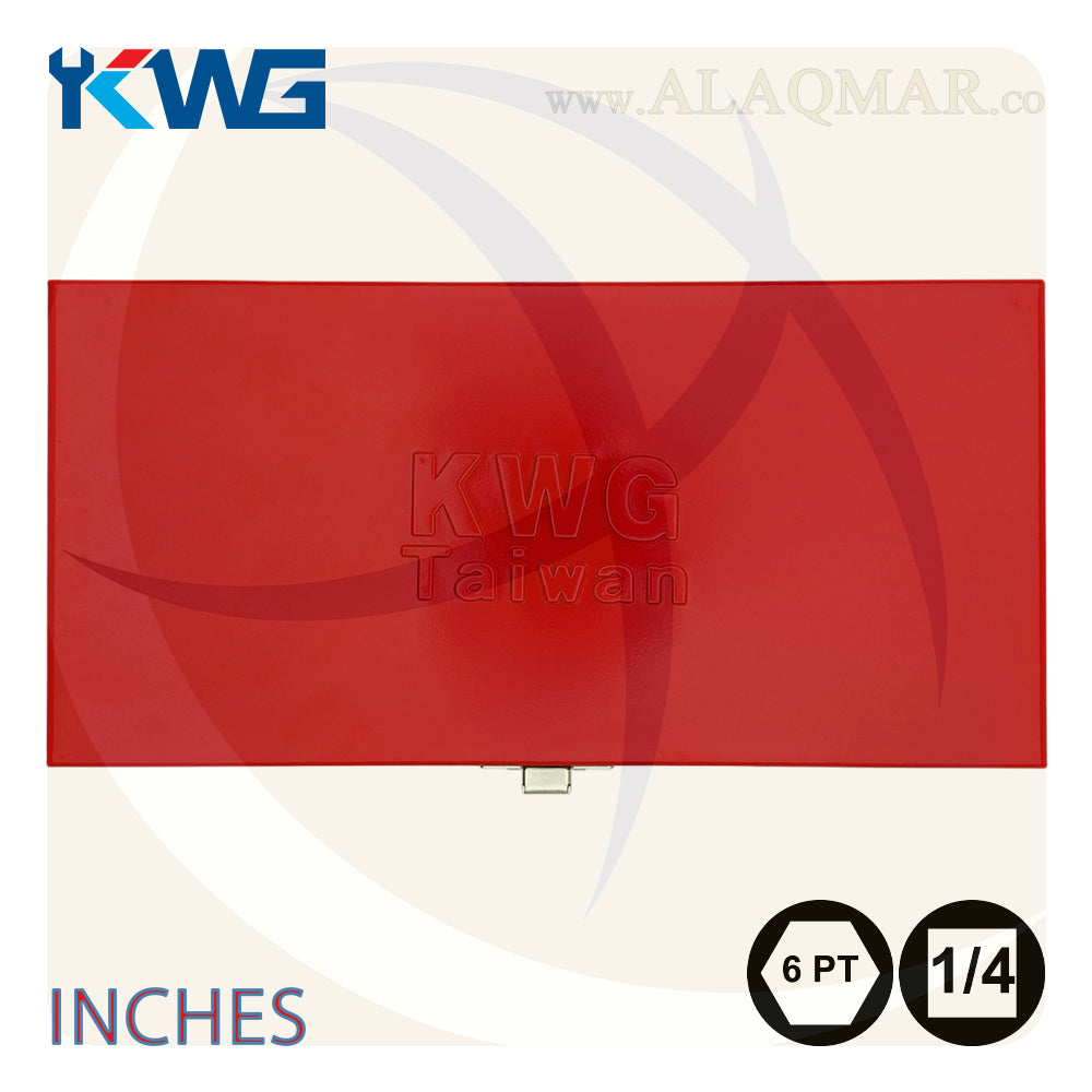طقم لقم رباط مسدسة بالبوصة مربع 1/4بوصة 25ق شنطة صاج 32025S KWG