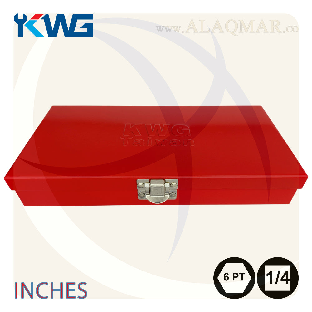 طقم لقم رباط مسدسة بالبوصة مربع 1/4بوصة 25ق شنطة صاج 32025S KWG