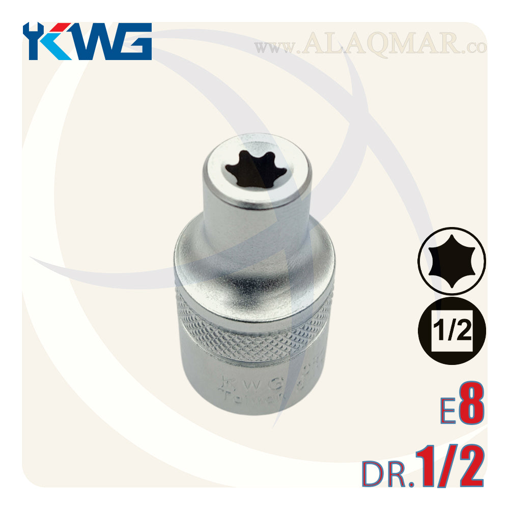 لقمة رباط نجمة توركس نثاية E8 مربع 1/2بوصة CrV M.341508 KWG