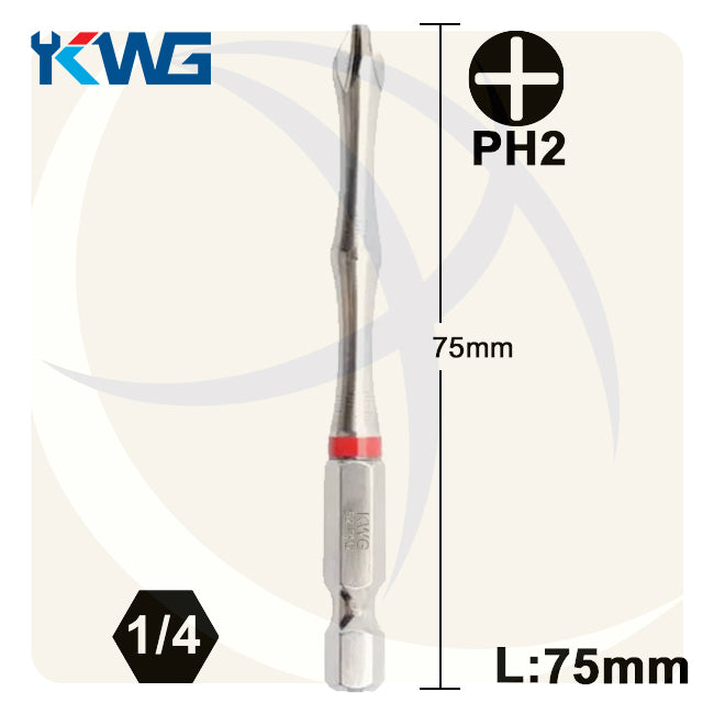سن مفك صليبة PH2 طول 75ملي TROSSION M.60P200075 KWG