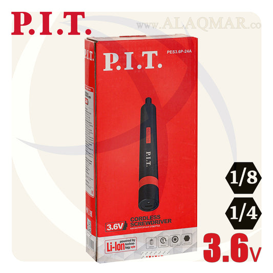 مفك بطارية حل و ربط مسدس 1/4بوصة 3.6فولت 4نيوتن 1.3امبير Li-Ion + سنون PES3.6P-24A PIT