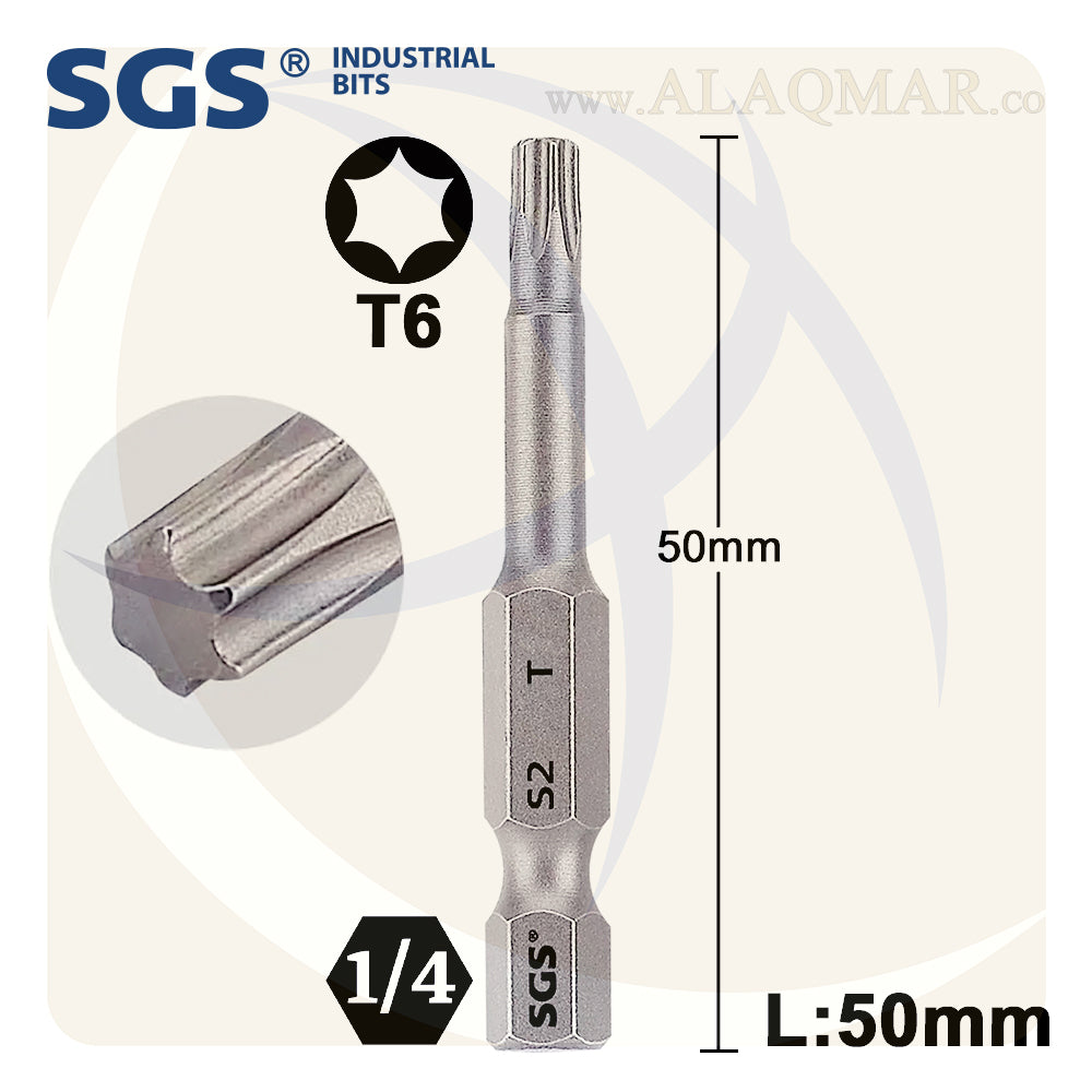سن مفك توركس نجمة T6 طول 50ملي S2 SGS6350-T6 SGS