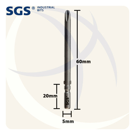 سن مفك الكتروني اكس 5ملي صليبة PH2 طول 60ملي SGS560-5.0PH2 SGS