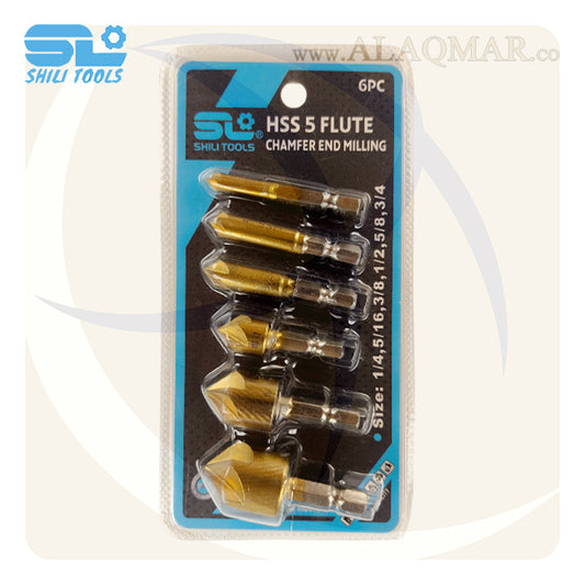 طقم بنط تخويش 6قطع 6-19ملي HSS5 FLUTE SHILI