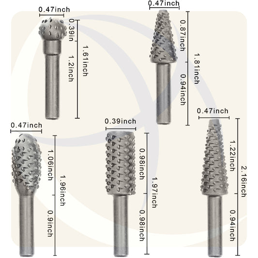 طقم بنط فريزة خشب بأكس 6ملي 5قطع SL-P0183 SHILI