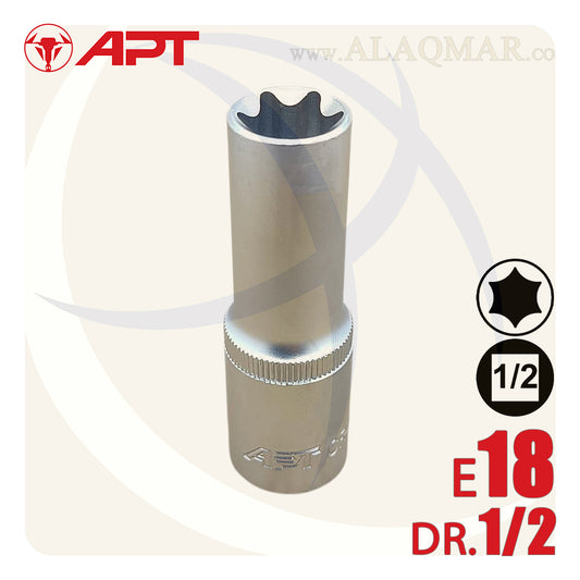 لقمة رباط نجمة توركس نثاية طويلة E18 مربع 1/2بوصة CrV 125018ED APT